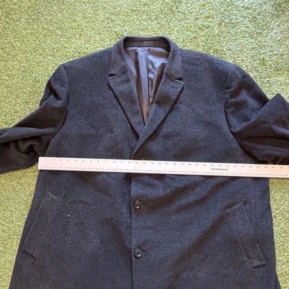 Calvin Klein Men Black Wool Cashmere 3 Button Overcoat Sz 60R Pacific 51711 - Picture 4 of 16